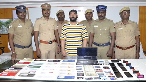 Accused with police