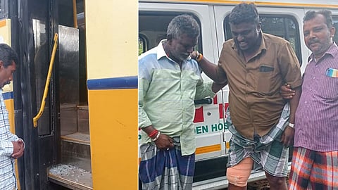 நடத்துனர் சிறிய காயங்களுடன்  சிகிச்சை