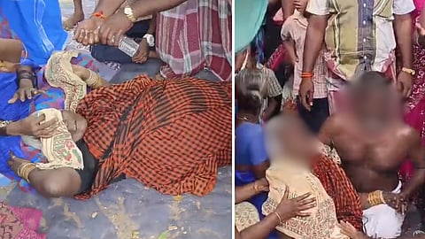 மயங்கி விழுந்த மூதாட்டி
