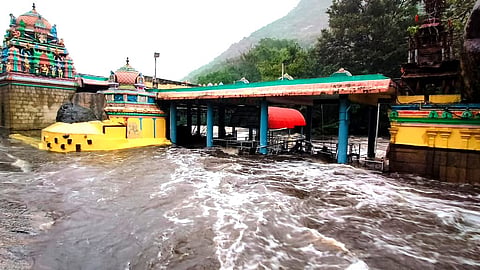 திருமூர்த்தி மலை பகுதியில் வெள்ளப் பெருக்கு