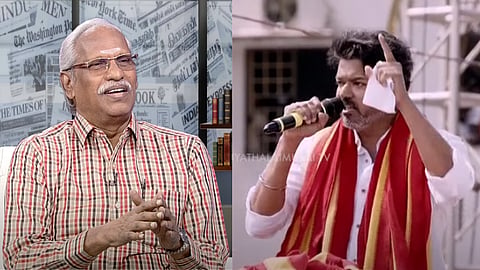 பத்திரிக்கையாளர் அய்யநாதன், தவெக தலைவர் விஜய்