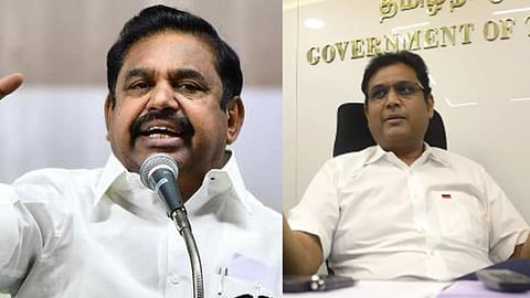 எடப்பாடி பழனிசாமி -  டி.ஆர்.பி.ராஜா