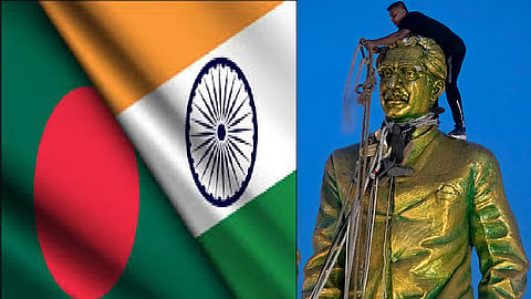bangladesh react on mujibur rahmans house ransacked indias comment 