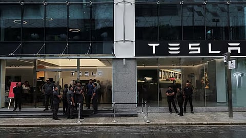 tesla showroom opens in mumbai cars to start from rs 60 lakh