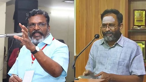 விசிக தலைவர் திருமாவளவன், நீதிபதி ஜி.ஆர். சுவாமிநாதன் 