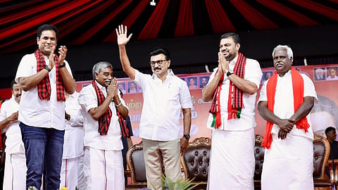 MK Stalin Holds Campaign Rally in Four Tiruvarur Seats