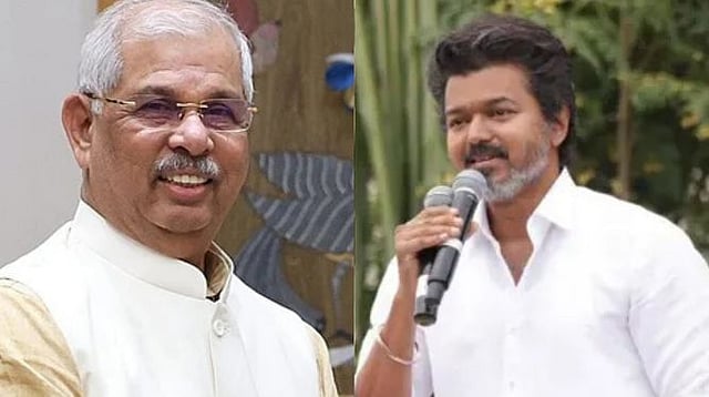 TVK Chief Vijay Reaches Raj Bhavan to Stake Claim in Tamil Nadu