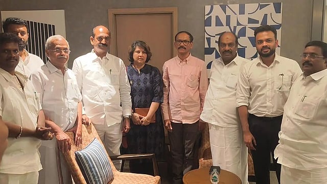 Congress and DMK leaders in Pondicherry 