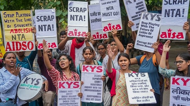 students Protest against NEET irregularities