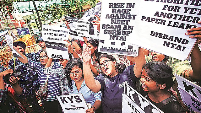 students protest against NTA