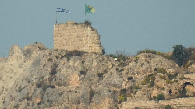 israel flag at Lebanon's Beaufort Castle