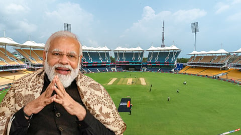 PM modi, Chennai Chepauk Stadium