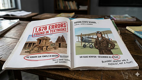 Newton to Hampi temple Odisha School Text Books over 1600 errors