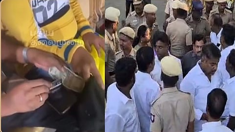 DMK Student Wing's Protest Against Sarathkumar Blocked by Police