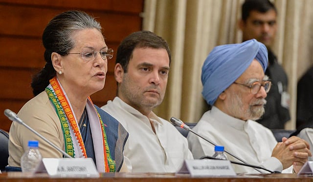 soniya, rahul, manmohan singh