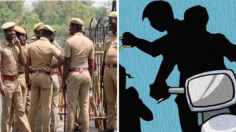 தேனியில் காவலரை தாக்கி செயின் பறித்த 5 பேர்