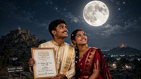 வருங்கால மனைவிக்காக நிலவில் 1 ஏக்கர் நிலம் வாங்கியதாக கூறிய சம்பவம்