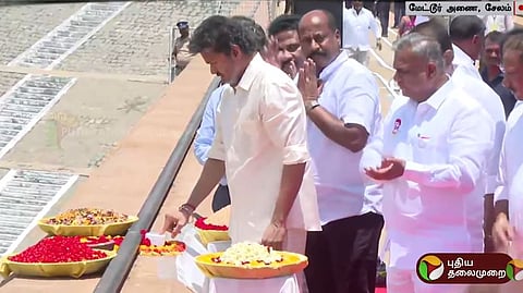 மேட்டூர் அணியிலிருந்து நீரை திறந்தார் முதல்வர் விஜய்