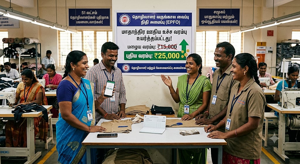 PF தொகையில் அதிரடி மாற்றம்.. ரூ.25,000 வரை சம்பளம் வாங்குபவர்களுக்கு குட் நியூஸ்!