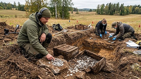 pinland man using metal detector finds 4000 viking age silver