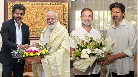 Vijay Meets Rahul Gandhi and Modi Amid Metro Launch