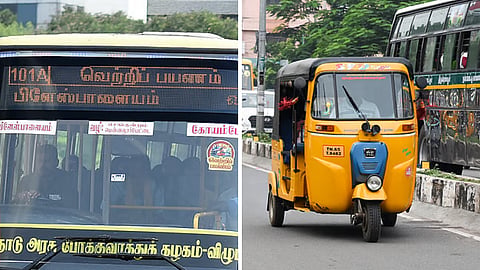 வெற்றிப் பயணம் திட்டத்திற்கு எதிராக ஆட்டோ ஓட்டுநர்கள் போராட்டம்