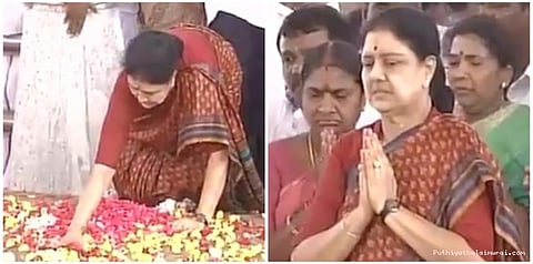 சமாதியில் கையால் அடித்து சபதம் செய்த சசிகலா