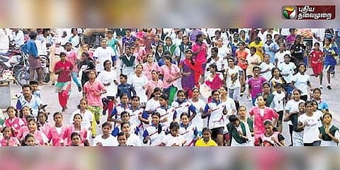 திருவண்ணாமலையில் பசுமை விழிப்புணர்வு மராத்தான்.. 5,000 மாணவர்கள் பங்கேற்பு 