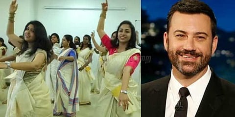 ஜிமிக்கி கம்மலை ரசித்த  நடிகர் ஜிம்மி கிம்மல்!