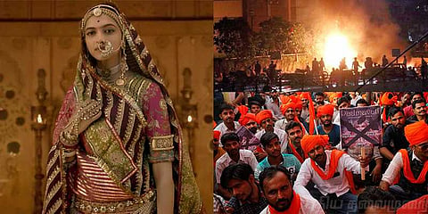 பத்மாவத் படத்திற்கு எதிர்ப்பு: பெட்ரோல் குண்டு வீச்சு, வாகனங்கள் எரிப்பால் பதற்றம்