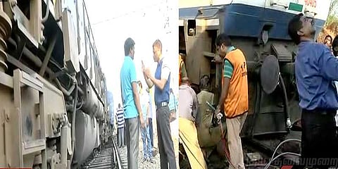 பல்லவன் ரயில் த‌டம் புரண்டு விபத்து