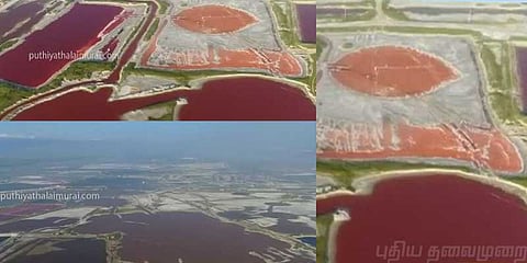 பல்வேறு நிறங்களில் காட்சியளிக்கும் உப்பு ஏரி 