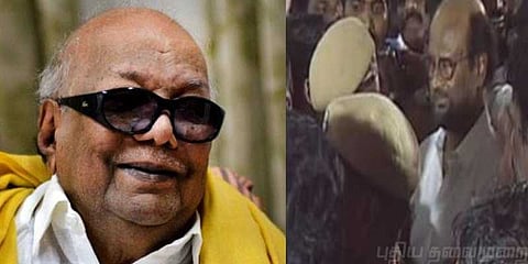 திமுக தலைவர் கருணாநிதி உடலுக்கு ரஜினிகாந்த் அஞ்சலி