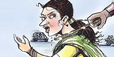செயின் பறிக்க முயன்றவருக்கு பொதுமக்கள் தர்ம அடி 