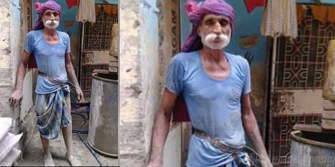 கால் இல்லை என்றால் என்ன? கட்டிடத் தொழில் இருக்கே? : வைரலான முதியவர் வீடியோ 