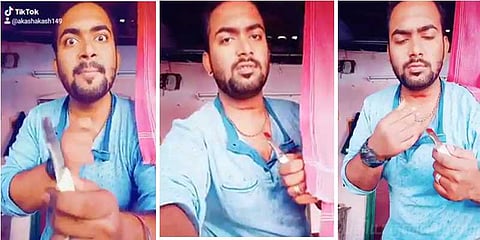 விபரீதத்தில் முடிந்த  டிக் டாக்...  கழுத்தை அறுத்த இளைஞர்..!