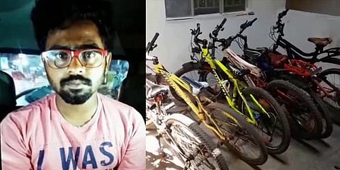 சைக்கிள்களை திருடி விற்ற டியூசன் மாஸ்டர் கைது