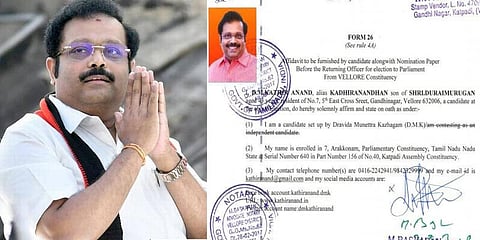 துரைமுருகன் மகன் கதிர் ஆனந்த் மீது தேர்தல் செலவின அலுவலர் புகார் 