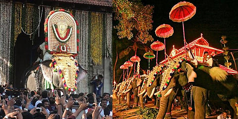 திருச்சூரில் களை கட்டிய பூரம் திருவிழா - மனம் கவர்ந்த யானைகள் அணிவகுப்பு