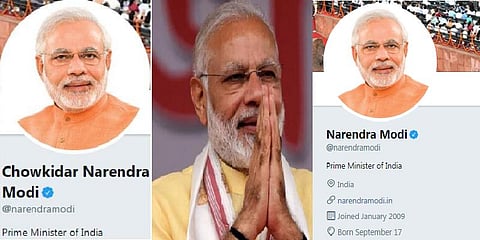 ‘சவுகிதார்’ அடைமொழியை அகற்றினார் பிரதமர் மோடி 