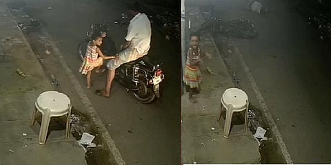 பேத்தி கண்முன்னே தாத்தா மீது மினி லாரி மோதல் - சிசிடிவி காட்சி 