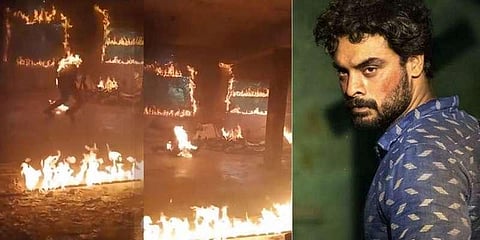 படப்பிடிப்பில் தீ விபத்து: நடிகர் டோவினா தாமஸ் படுகாயம்!
