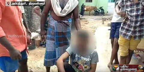 அம்பத்தூரில் பிடிபட்ட மாடு திருடன் : தர்ம அடி கொடுத்த பொதுமக்கள்