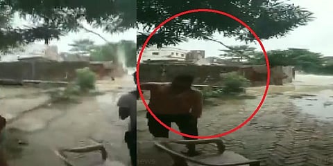 பீகார் வெள்ளத்தில் சரிந்து மூழ்கிய 3 மாடிக்கட்டடம் - வீடியோ