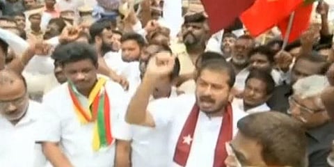 காஷ்மீர் விவகாரம் - சென்னையில் ஆளுநர் மாளிகையை முற்றுகையிட முயற்சி 