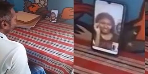 குடும்பத்தினரை சந்திக்க கைதிகளுக்கு தடை : வீடியோ காலில் தந்தையுடன் கண்கலங்கி பேசிய மகள்