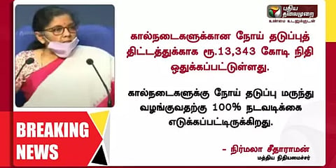 மூலிகை பொருட்கள் உற்பத்திக்காக ரூ.4,000 கோடி ஒதுக்கீடு!  - நிர்மலா சீதாராமன்