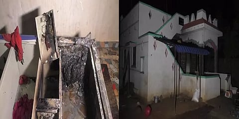ஜோலார்பேட்டை:  காதல் விவகாரத்தில் வீட்டிற்கு தீ வைப்பு; 8 பேர் கைது