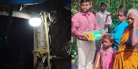 மின் இணைப்புக்கு வழி இல்லாத தனி வீடு.. சோலார் மூலம் ஒளி ஏற்றிய ஊராட்சி மன்றத் தலைவர்!!