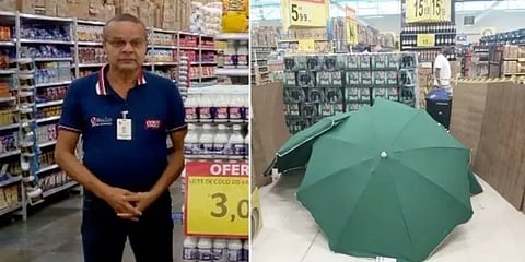 ”கடைக்கு நடுவே குடையால் மூடிய ஊழியரின் சடலம்...ஜோராக நடந்த வியாபாரம்” பிரேசிலில் அதிர்ச்சி